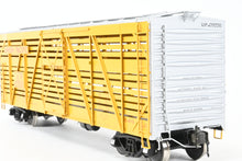 Load image into Gallery viewer, Gauge 1 - 1:32nd Scale Brass Row & Company UP - Union Pacific S-40-12 Stock Car, Circa 1950 Factory Painted Yellow No. 47533