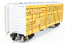 Load image into Gallery viewer, Gauge 1 - 1:32nd Scale Brass Row & Company UP - Union Pacific S-40-12 Stock Car, Circa 1950 Factory Painted Yellow No. 47533