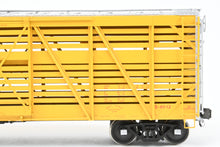 Load image into Gallery viewer, Gauge 1 - 1:32nd Scale Brass Row & Company UP - Union Pacific S-40-12 Stock Car, Circa 1950 Factory Painted Yellow No. 47533