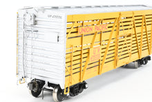 Load image into Gallery viewer, Gauge 1 - 1:32nd Scale Brass Row & Company UP - Union Pacific S-40-12 Stock Car, Circa 1950 Factory Painted Yellow No. 47533