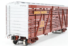 Load image into Gallery viewer, Gauge 1 - 1:32nd Scale Brass Row & Company UP - Union Pacific S-40-12 Stock Car, Circa 1950 Factory Painted Boxcar Red No. 46994D