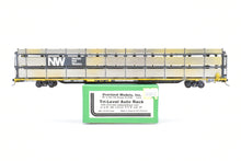 Load image into Gallery viewer, HO Brass OMI - Overland Models, Inc. Various Roads Tri-Level Auto Rack w/ Pressed Sides/Without Roof, Custom Painted TTKX/Norfolk & Western No. 801153 and Lightly Weathered