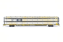 Load image into Gallery viewer, HO Brass OMI - Overland Models, Inc. N&W - Norfolk & Western Tri-Level Auto Rack w/ Pressed Sides and Without Roof C/P TTKX Lightly Weathered