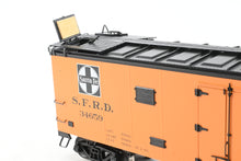 Load image into Gallery viewer, Gauge 1 - 1:32nd Scale Brass Row & Company ATSF - Santa Fe SFRD RR-27/33 Refrigerator Car, Factory Painted "Scout", No. 34659