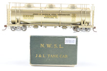 Load image into Gallery viewer, HO Brass Northwest Short Line Various Roads J&L - Jones & Laughlin 20,000 Gallon 3 Dome Tank Car Custom Painted JLSX 1025