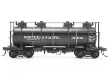 Load image into Gallery viewer, HO Brass W&R Enterprises NP - Northern Pacific Pressed Steel Car Co. High Walkway Four Dome 8,000 Gallon Tank Car Custom Painted & Weathered No. 101136