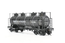 Load image into Gallery viewer, HO Brass W&R Enterprises NP - Northern Pacific Pressed Steel Car Co. High Walkway Four Dome 8,000 Gallon Tank Car Custom Painted & Weathered No. 101136