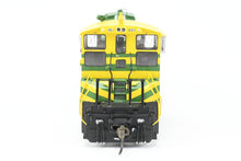 Load image into Gallery viewer, HO Brass CON OMI - Overland Models Inc. MKT - Katy EMD MP15AC FP Yellow/Green No. 58 2000 Run W/DCC