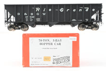 Load image into Gallery viewer, O Brass PSC - Precision Scale Co. D&RGW - Denver & Ri0 Grande Western 70-Ton 3-Bay Hopper Factory Painted No. 17530