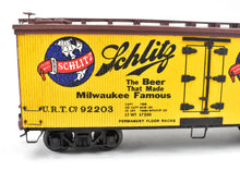 Load image into Gallery viewer, O Scale Wood Unknown Manufacturer Lot of Two 36' Wood Beer Reefers Schlitz and Old Heidelberg Beer Pro Built and Painted NOB