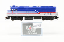 Load image into Gallery viewer, N Kato 176-9001 VRE - Virginia Rail Express EMD F40PHNo. V36 w/Micro-Trains Line Couplers LOOSE SHELL