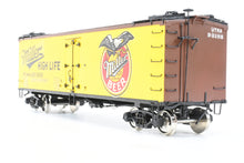 Load image into Gallery viewer, O Brass PSC - Precision Scale Co. PFE - Pacific Fruit Express 40’ R-30-12-9 Wood Refrigerator Car FP URTC 93185 Miller High Life Beer