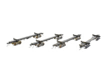 Load image into Gallery viewer, HO Brass NWSL - Northwest Short Line Various Roads 50' Skeleton Log Cars 4-Pack with Trucks and loads CP