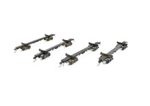 Load image into Gallery viewer, HO Brass NWSL - Northwest Short Line Various Roads 50' Skeleton Log Cars 4-Pack with Trucks and loads CP