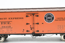 Load image into Gallery viewer, O Brass PSC - Precision Scale Co. PFE - Pacific Fruit Express 40’ R-30-12-9 Wood Refrigerator Car FP No. 30449