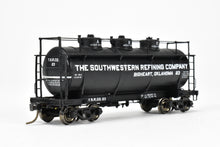 Load image into Gallery viewer, HO Brass W&R Enterprises Various Roads AC&F 10,000 GAL 3-Dome Tank Car With High Walkway C/P The Southwestern Refining Company