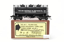 Load image into Gallery viewer, HO Brass W&R - W&R Enterprises Various Roads AC&F 10,000 GAL 3-Dome Tank Car With High Walkway C/P- The Mid Continent Oil Refining Co.