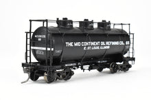 Load image into Gallery viewer, HO Brass W&R Enterprises Various Roads AC&F 10,000 GAL 3-Dome Tank Car With High Walkway C/P The Mid Continent Oil Refining Co.