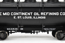 Load image into Gallery viewer, HO Brass W&R Enterprises Various Roads AC&F 10,000 GAL 3-Dome Tank Car With High Walkway C/P The Mid Continent Oil Refining Co.