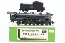 Load image into Gallery viewer, HO Brass OMI - Overland Models CB&Q - Burlington Route M-2a 2-10-2 Elesco FWH Pro-Painted No. 6126 w/Moderate Weathering