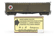 Load image into Gallery viewer, HO Brass W&R - W&R Enterprises NP - Northern Pacific Express Reefer #1800 - 1899 Version 3 Factory Painted Pullman Green Large Herald No. 1810