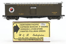 Load image into Gallery viewer, HO Brass W&R - W&R Enterprises NP - Northern Pacific Express Boxcar 5’ Door #1890 - 1899 Version 2 Factory Painted Pullman Green No. 1890