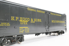 Load image into Gallery viewer, O Brass PSC - Precision Scale Co. Various Roads GPEX 41' General American Pfaudler Steel Milk Tank Car Factory Painted H. P. Hood & Sons