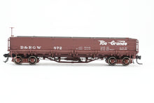 Load image into Gallery viewer, HOn3 Blackstone Models D&RGW - Denver & Rio Grande Western Drop Bottom Gondola Flying Grande Herald No. 872