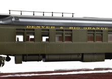 Load image into Gallery viewer, HO Brass NBL - North Bank Line D&RGW - Denver & Rio Grande Western "100" Business Car Pullman Green - 1937-1951 Era