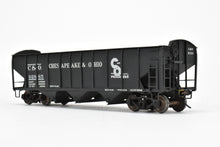 Load image into Gallery viewer, O Brass Max Gray C&O – Chesapeake & Ohio ACF Welded 70-Ton Tripple Hopper Custom Painted 92885
