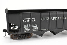 Load image into Gallery viewer, O Brass Max Gray C&O – Chesapeake & Ohio ACF Welded 70-Ton Tripple Hopper Custom Painted 92885