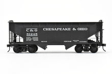 Load image into Gallery viewer, O Scale Brass US Hobbies C&O - Chesapeake & Ohio Offset Side Twin Hopper W/Peaked Ends CP No. 51245