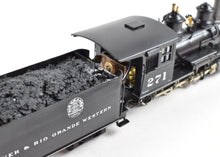 Load image into Gallery viewer, HOn3 Brass Westside Model Co. D&RGW - Denver & Rio Grande Western C-16 2-8-0 C/P #271 SoundTraxxTsunami DCC and Sound