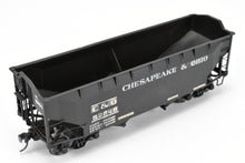 Load image into Gallery viewer, O Scale Brass US Hobbies C&O - Chesapeake & Ohio Offset Side Twin Hopper W/Peaked Ends CP No. 52546