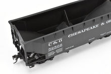 Load image into Gallery viewer, O Scale Brass US Hobbies C&O - Chesapeake & Ohio Offset Side Twin Hopper W/ Peaked Ends CP No. 52506