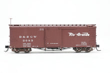 Load image into Gallery viewer, HOn3 Blackstone Models D&RGW - Denver & Rio Grande Western 30’ Economy Door Box Car Flying Grande Herald No. 3083