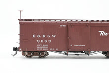 Load image into Gallery viewer, HOn3 Blackstone Models D&RGW - Denver & Rio Grande Western 30’ Economy Door Box Car Flying Grande Herald No. 3083