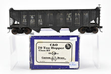 Load image into Gallery viewer, O Scale Brass NJ Custom Brass C&O - Chesapeake & Ohio 70 Ton Triple Hopper Class HT W/Rounded Ends, Custom Painted No 174341 Weathered
