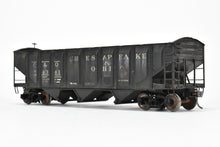 Load image into Gallery viewer, O Scale Brass NJ Custom Brass C&O - Chesapeake & Ohio 70 Ton Triple Hopper W/ Rounded Ends Class HT CP and Weathered