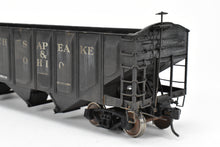 Load image into Gallery viewer, O Scale Brass NJ Custom Brass C&O - Chesapeake & Ohio 70 Ton Triple Hopper W/ Rounded Ends Class HT CP and Weathered