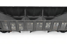 Load image into Gallery viewer, O Scale Brass NJ Custom Brass C&O - Chesapeake & Ohio 70 Ton Triple Hopper W/ Rounded Ends Class HT CP and Weathered