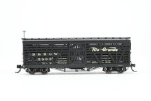 Load image into Gallery viewer, HOn3 Blackstone Models D&RGW - Denver & Rio Grande Western 5500 Series 30' Double Deck Stock Car Flying Grande Herald No. 5803