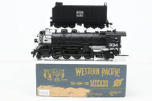 Load image into Gallery viewer, HO Brass PFM - United WP - Western Pacific MK-60 2-8-2 1967 Run Mikado Pro-Painted No. 334
