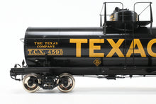 Load image into Gallery viewer, Gauge 1 - 1:32nd Scale Brass PSC - Precision Scale Co. Various Roads 8,000 Gallon Tank Car Factory Painted TXC - The Texas Company Texaco No. 4593