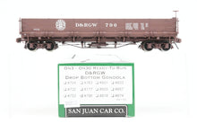 Load image into Gallery viewer, On3 San Juan Car Co. D&RGW - Denver & Rio Grande Western 700-Series Drop Bottom Gondola RTR No. 796