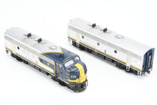 Load image into Gallery viewer, HO Athearn Genesis ATSF - Santa Fe EMD F7A/F7B Freight Phase I Set #338L and 338B FP Blue Bonnet w/ Light Weathering