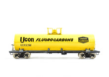 Load image into Gallery viewer, HO Brass PSC - Precision Scale Co. Various Roads 12,000 Gallon Tank Car Factory Painted Yellow Union Carbide