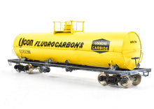 Load image into Gallery viewer, HO Brass PSC - Precision Scale Co. Various Roads 12,000 Gallon Tank Car Factory Painted Yellow Union Carbide