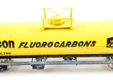 Load image into Gallery viewer, HO Brass PSC - Precision Scale Co. Various Roads 12,000 Gallon Tank Car Factory Painted Yellow Union Carbide