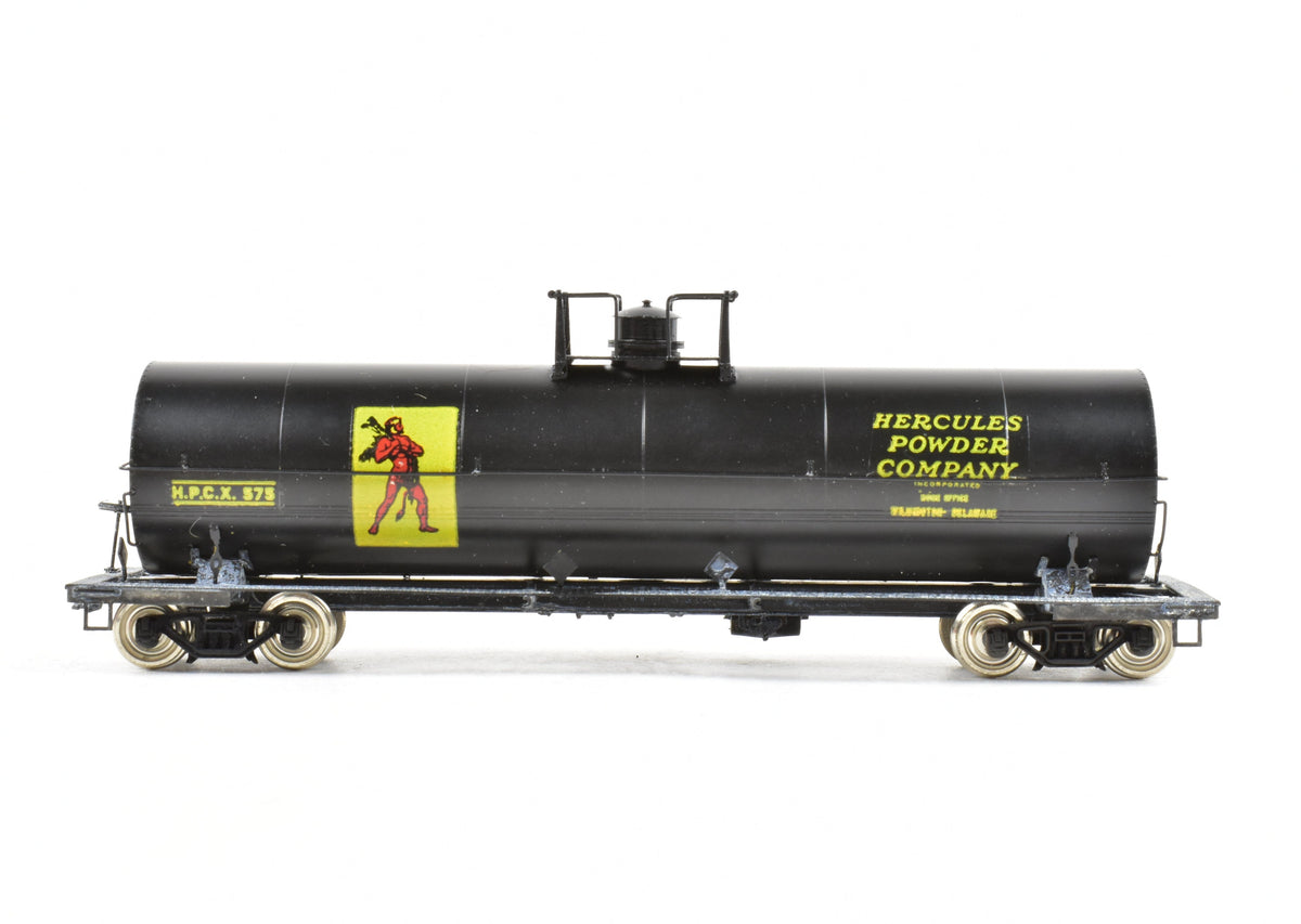 HO Brass PSC - Precision Scale Co. 12,000 Gallon Tank Car Painted Black  lettered Hercules Powder Company